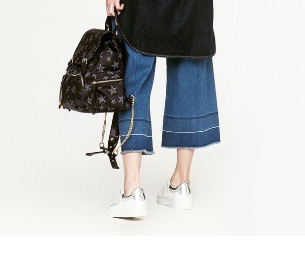 YINER音儿 2017秋季新款 时尚字母印花中长牛仔外套8C57310070