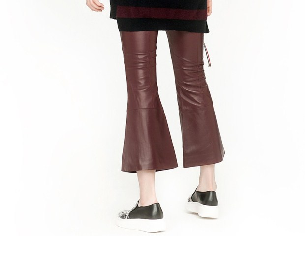 预售-音儿 2017秋季新款 复古翻领开衫修身百搭皮衣8C57309170