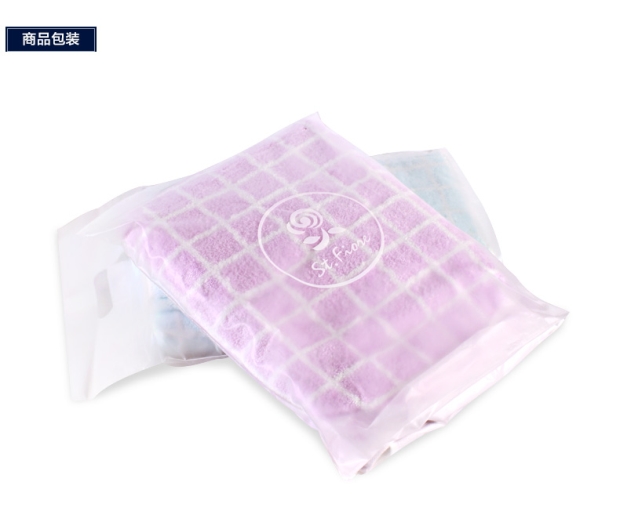 富安娜圣之花纯棉清新浴巾成人女吸水简约格子毛巾 甜蜜物语系列