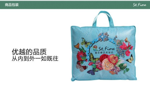 富安娜圣之花夏被全棉面料纯桑蚕丝填充夏凉被典雅水洗桑蚕丝夏被