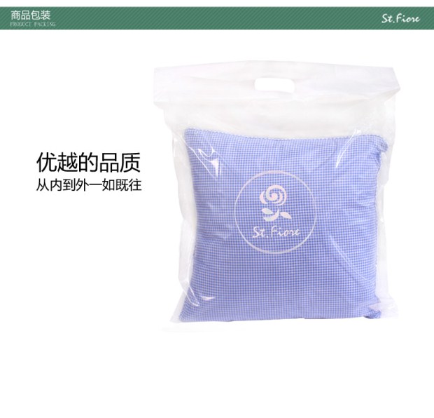 富安娜家纺圣之花纯棉方抱清新格子家居方抱靠枕全棉含芯初恋日记