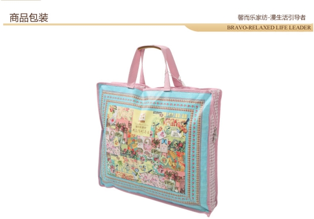 富安娜馨而乐秋冬家居毛毯时尚盖毯毯子田园风暖色时光