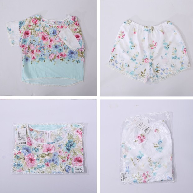 富安娜家纺 馨而乐家居卧室莱赛尔睡衣短袖短裤家居服 香语幽涵