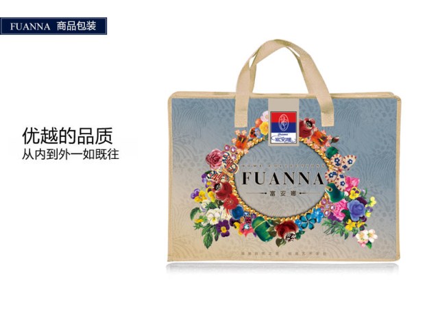 富安娜全棉床上四件套纯棉1.8m床双人床上用品1.5米床单被套画廊