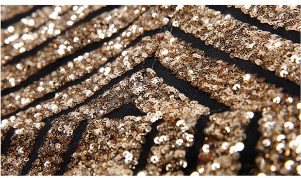 爱特爱商场同款2017夏季新款V领条纹亮片拼接蕾丝连衣裙A子裙女