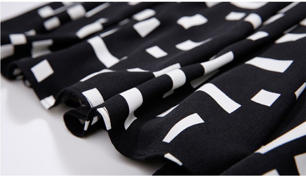 爱特爱商场同款2017秋季新款V领收腰拼接连衣裙修身五分袖A字裙女