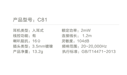 Coolpad/酷派 C81原装耳塞式重低音金属耳机 手机通话耳麦通用