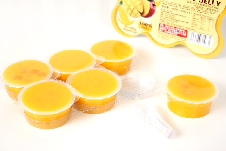 马卡兰芒果味果冻(含椰果)