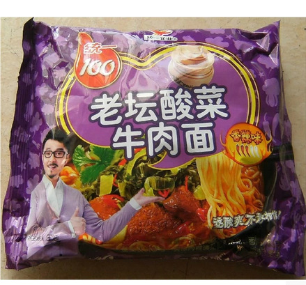 统一老坛酸菜牛肉面袋