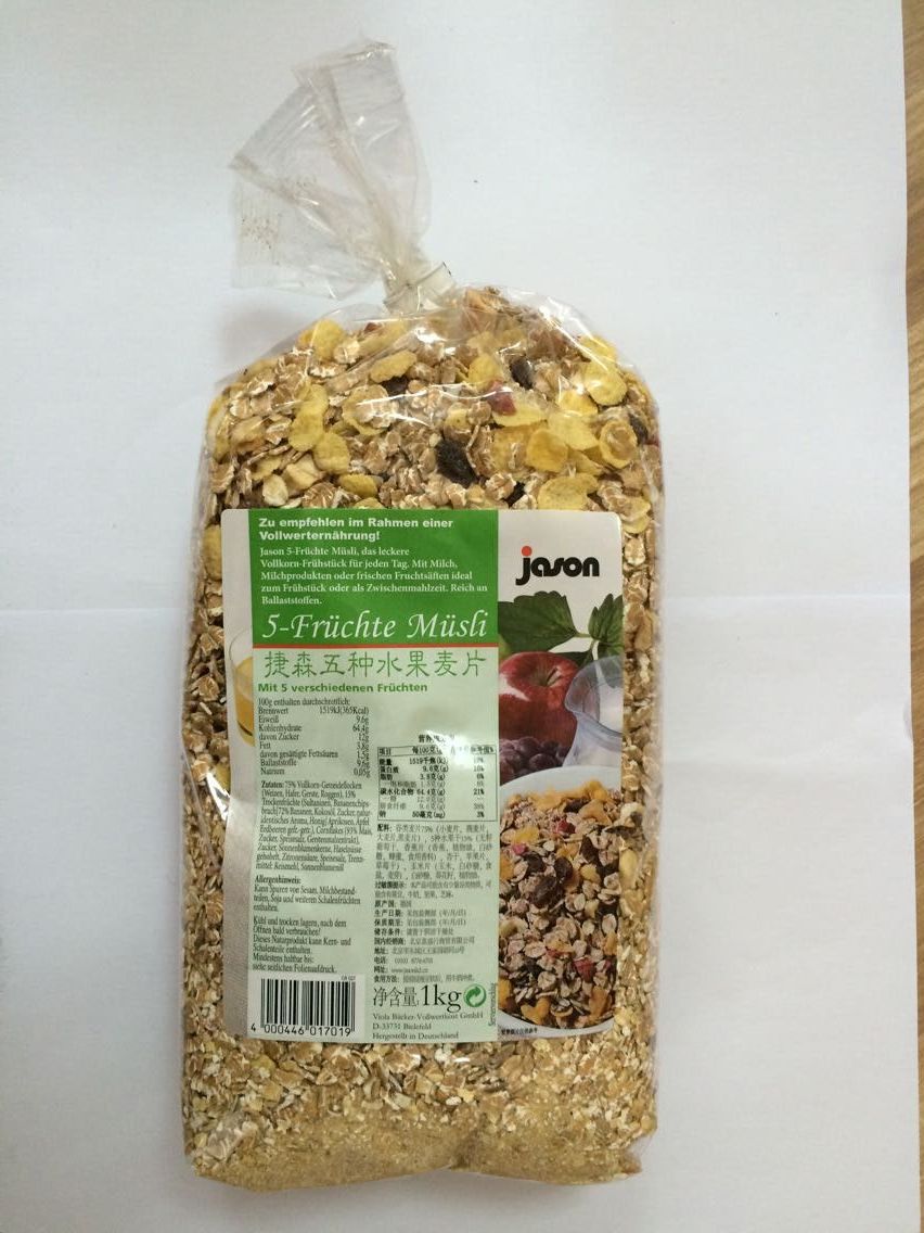 捷森五种水果麦片1KG